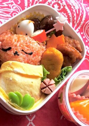 ねむねむくまさんのオムライスのお弁当-レシピのメイン写真