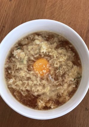 ２度おいしいかき玉月見チーズラーメン-レシピのメイン写真