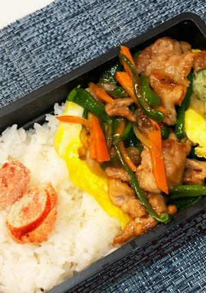 青椒肉絲弁当　2020/10/06-レシピのメイン写真