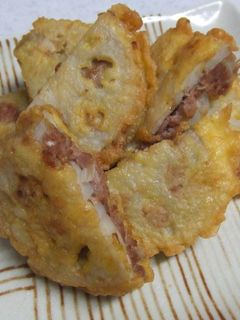 豚挽き肉のレンコンはさみ揚げ-レシピのメイン写真