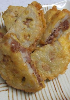 豚挽き肉のレンコンはさみ揚げ-レシピのメイン写真