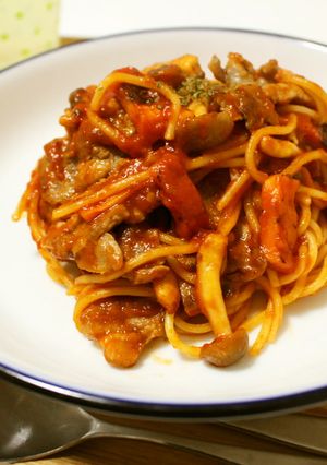 豚肉ときのこのトマトパスタ-レシピのメイン写真