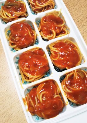 そのままお弁当に(^^)冷凍ミートパスタ-レシピのメイン写真