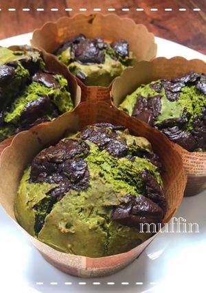 HMで作る甘さ控えめ抹茶チョコマフィン♪-レシピのメイン写真