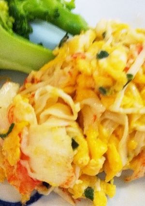 簡単かにかまとネギのスクランブルエッグ風-レシピのメイン写真