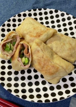 ハムとネギだれの油揚げ包み焼き-レシピのメイン写真