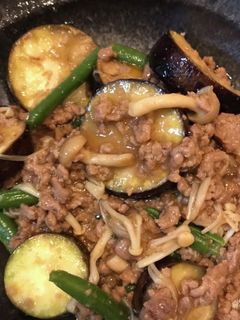 なすときのこのとろとろひき肉炒め-レシピのメイン写真