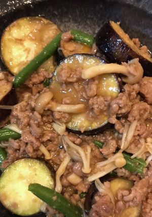 なすときのこのとろとろひき肉炒め-レシピのメイン写真