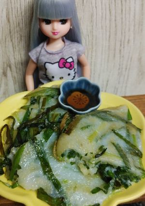 リカちゃん♡ニラのもちもちチヂミ風焼き♪-レシピのメイン写真