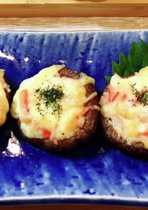 ♡しいたけのカニマヨチーズ焼き-レシピのメイン写真