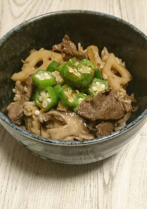 牛肉きのこ根菜で♡混ぜごはん-レシピのメイン写真