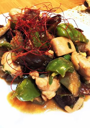 鶏肉となすピーマンのポン酢しょうが炒め-レシピのメイン写真