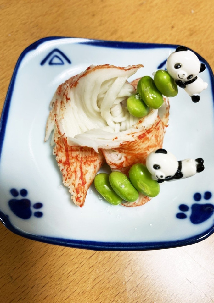 簡単おつまみ ☆カニカマと枝豆を焼くだけ-レシピのメイン写真