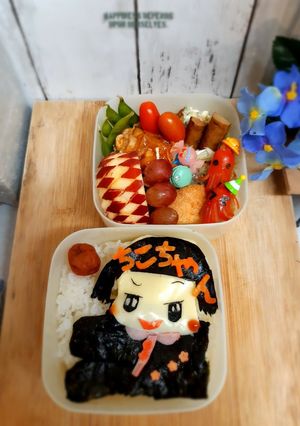 簡単キャラ弁『チコちゃん』前日作で楽々♪-レシピのメイン写真