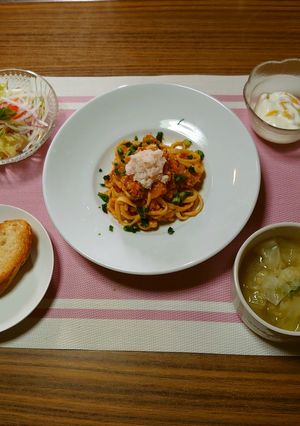 ヨウサマの減塩カニクリームパスタ-レシピのメイン写真