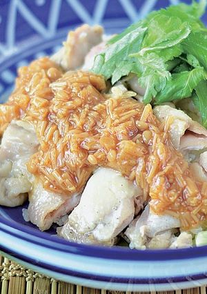 なめ茸だれで食べるカオマンガイ-レシピのメイン写真
