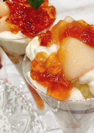 桃のティーゼリーケーキ-レシピのメイン写真