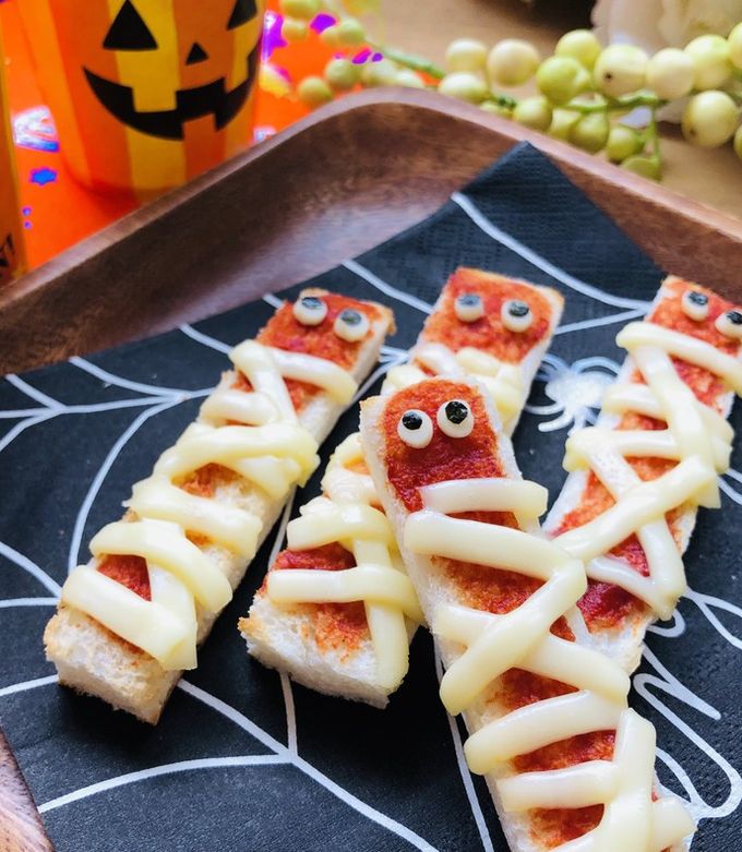 簡単ハロウィン♪ミイラのトースト-レシピのメイン写真