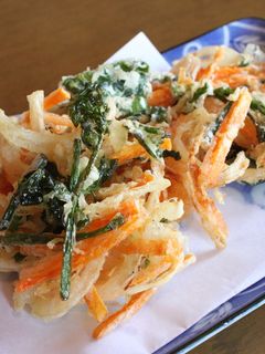 のらぼう菜とエビのかき揚げ-レシピのメイン写真