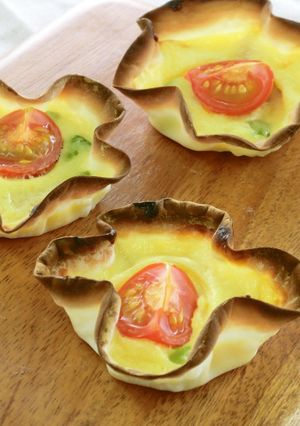 【副菜】ぎょうざの皮を使ったキッシュ-レシピのメイン写真