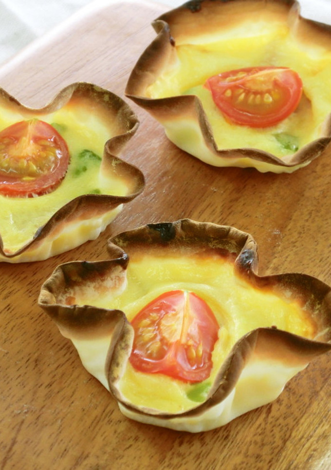 【副菜】ぎょうざの皮を使ったキッシュ-レシピのメイン写真