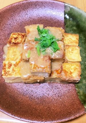 バター風味のコロコロ厚揚げステーキ-レシピのメイン写真