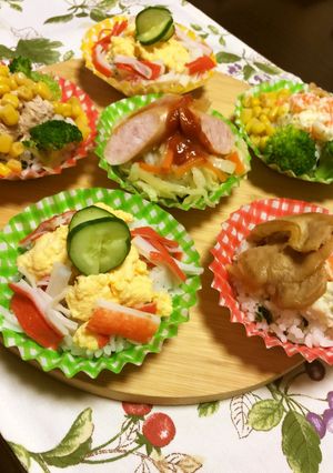簡単!朝ごはん☆オードブル風おにぎり-レシピのメイン写真