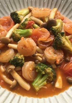 たっぷり野菜のエビチリ風-レシピのメイン写真