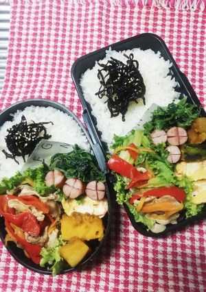 高校男子弁当♡肉野菜炒め10/7-レシピのメイン写真
