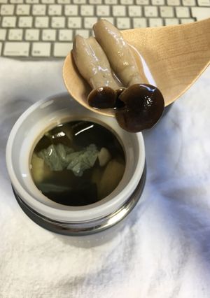 スープポットでキノコと揚げの昆布スープ-レシピのメイン写真