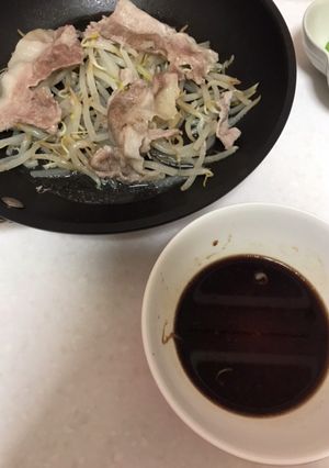 豚肉ともやし蒸し、手作り柚子ポン酢-レシピのメイン写真
