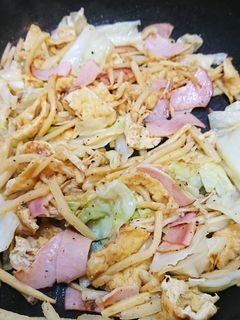 タケノコとハムと油揚げのマヨ味噌炒め-レシピのメイン写真