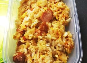 冷やご飯と玉ねぎウインナーで炒飯お弁当-レシピのメイン写真