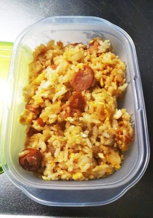 冷やご飯と玉ねぎウインナーで炒飯お弁当-レシピのメイン写真