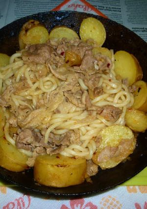 ポテト＆松坂ポークの焼きうどん-レシピのメイン写真