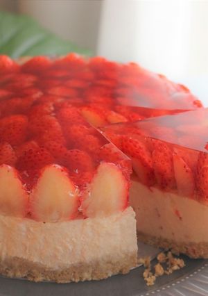 農家のレシピ 夏イチゴのレアチーズケーキ-レシピのメイン写真