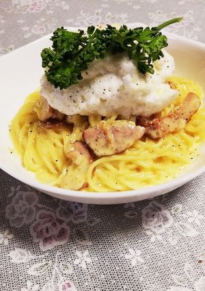 簡単！ふんわりメレンゲのカルボナーラ-レシピのメイン写真