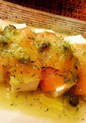 サーモン豆腐、ディルドレッシング。-レシピのメイン写真