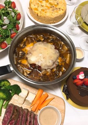 簡単!無水鍋で作る煮込みハンバーグ!-レシピのメイン写真
