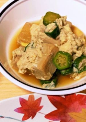 高野豆腐とオクラの卵とじ-レシピのメイン写真