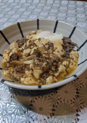 がっつり食べたいダイエット！麻婆豆腐蕎麦-レシピのメイン写真