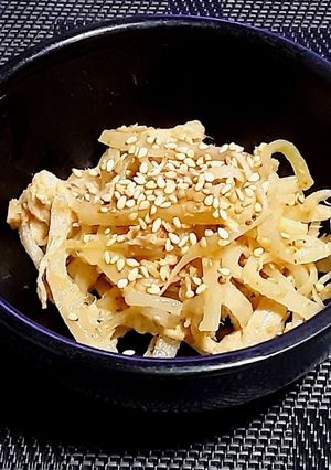 大根の皮とツナの麺つゆ炒め-レシピのメイン写真