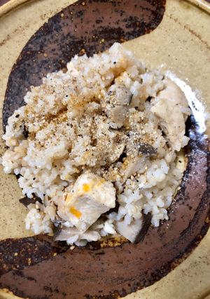 ヘルシーエリンギと鶏肉で炊き込みご飯-レシピのメイン写真