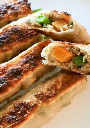 ベトナム風　ワンタンの皮で焼き春巻き-レシピのメイン写真