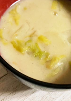 白菜とベーコンの豆乳スープ-レシピのメイン写真