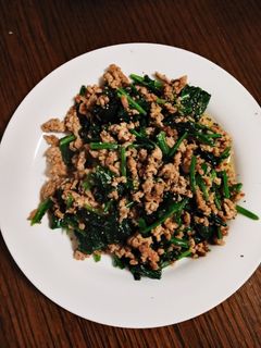 ほうれん草と挽き肉のハーブバター炒め☆-レシピのメイン写真