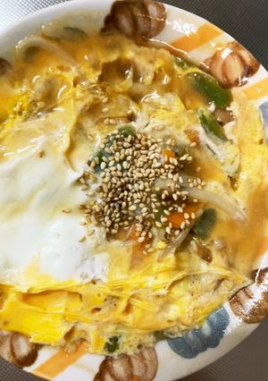 全てレンジ梅パスタ味豚平焼き風-レシピのメイン写真