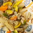 レンジ生姜風味和風味豚こま大根青椒肉絲風