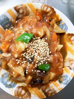 レンジ簡単デミグラ&豚こまのせドーム蒸し-レシピのメイン写真