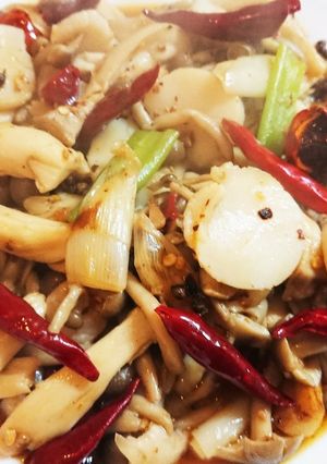 きのこと鶏肉の四川炒め 辣子鶏風-レシピのメイン写真